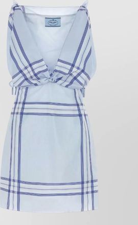 Prada embroidered cotton mini dress