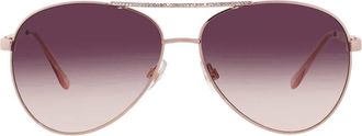 Nine West Brown Pilot Ladies Sunglasses 10270089.BEL PNKBRN