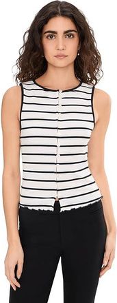 Free People Tilly Striped Tank Top Womens Clothing Black/White Combo : LG (Womens 12-14), Cotton