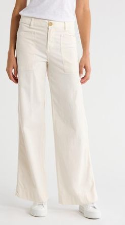 Frank & Eileen Patch Pocket Wide Leg Pants in Chalk at Nordstrom, Size 10
