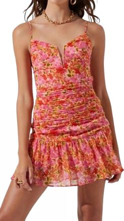 Astr Meg Mini Dress In Pink Multi Floral
