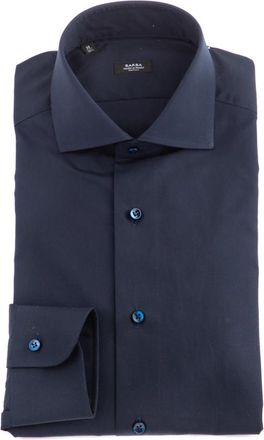Barba Blauw Maatwerk Poplin Overhemd met Parelmoeren Knopen - Heren - Zakelijke Overhemden - Blauw - 3XL - Overhemden