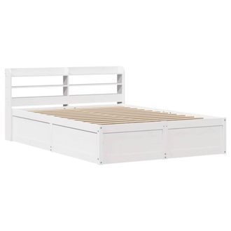 Berkfield Home Bed Frame with Headboard White 140x190 cm Solid Wood Pine