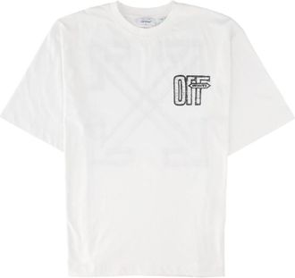 Off-white White Graphic Printed Cotton T-Shirt