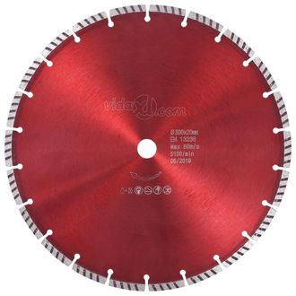 vidaXL Disco De Corte De Diamante Con Acero Turbo 300 Mm 020003717