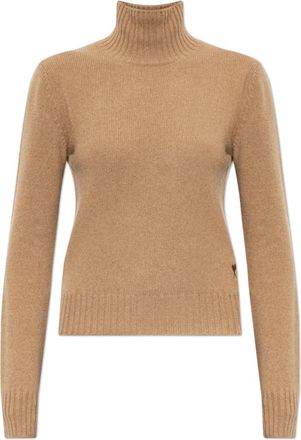 Ami Cashmere Turtleneck - Dames - Cashmere truien - Beige - M - Wol - Truien & Vesten