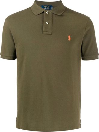 Polo Ralph Lauren Tops, Heren, Groen, S, Katoen, Groen Piqu&eacute; Poloshirt