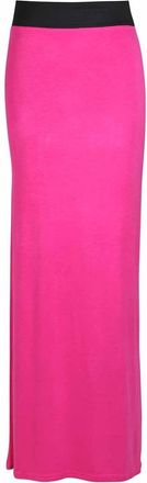Crazy Girls Women Elasticated Gypsy Long Plain Printed Maxi Skirt.UK 8-26, Cerise, ML (UK 12-14)