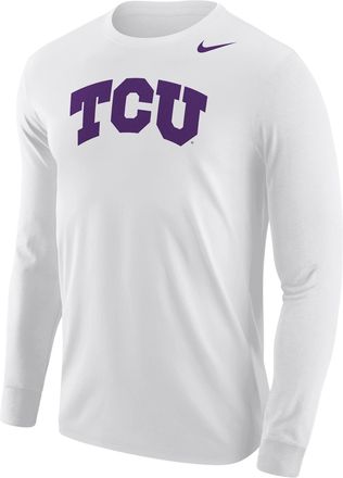 Nike TCU Horned Frogs Nike Mens Football Long-Sleeve T-Shirt in White | M12333P397TCUN-WHT