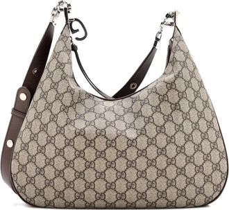 Gucci Attache Shoulder Bag GG Coated Canvas Medium hobo bag - Bruin