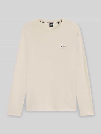 HUGO BOSS Regular Fit Langarmshirt aus Baumwoll-Mix in Offwhite, Größe XXL