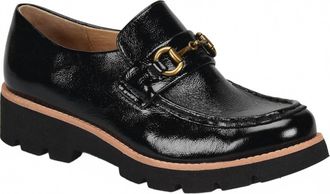S&ouml;fft Womens Prewitt Horsebit Loafer In Black Patent