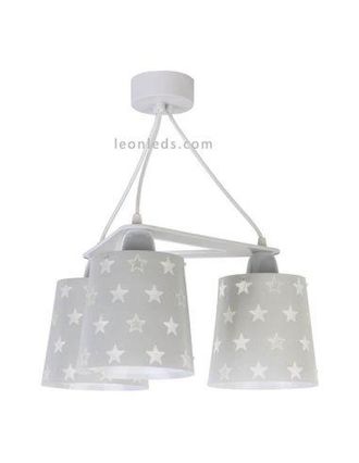 Dalber Dalber L&aacute;mpara De Techo Infantil 3 Pantallas Gris Stars