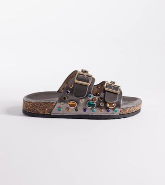 Azalea Wang Azalea Wang - Bayleaves - Sandali bassi decorati color peltro-Argento