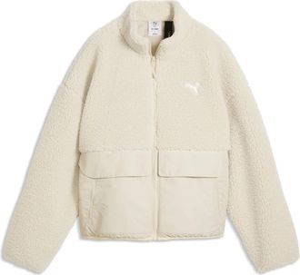 Puma Re: Fibre Sherpa Jas - Dames - Fleece jassen - Beige - S - Leer - Fitness