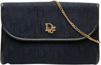 Dior Pre-owned Clutches, female, Blue, Size: ONE SIZE Pre-owned Canvas Crossbody Bag