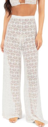 Hurley Open Stitch Wide Leg Cover-Up Pants in Egret at Nordstrom, Size X-Small