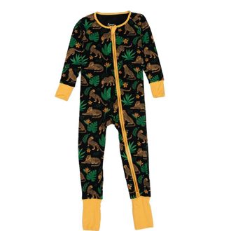 Leveret Viscose Matching Family Holiday Pajama Sleeper, Reindeer & Polar Bear Prints in Leopard at Nordstrom, Size 18-24M