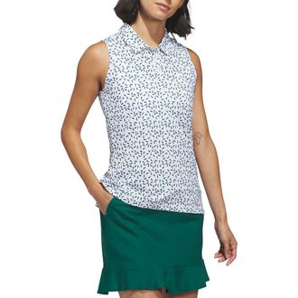 adidas Ultimate All Over Print Sleeveless Polo in Collegiate Green at Nordstrom Rack, Size X-Large