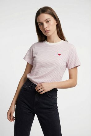 Jacqueline de Yong Kurzarmshirt JDY JDYPISA S/S PRINT TOP JRS NOOS, Damen, Gr. XL, cloud dancer detail:fragrant lila y, d stripes and bs heart, Jersey, Obermaterial: 100