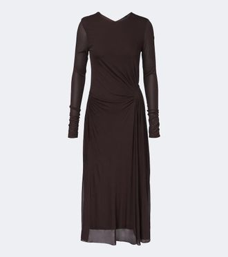 Max Mara Elegante gathered cr&ecirc;pe jersey midi dress
