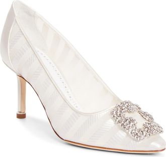 Manolo Blahnik Hangisila Pump in Ivory Cream at Nordstrom, Size 36.5