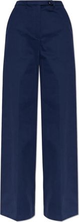 Emporio Armani Wijde broek - Dames - Wijde Broeken - Blauw - S - Katoen - Broeken