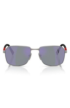 Prada 57mm Rectangular Sunglasses in Gunmetal at Nordstrom