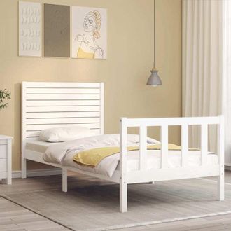 vidaXL Estructura De Cama Sin Colch&oacute;n Madera De Pino Blanca 90x200 Cm Vidaxl