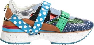 Dolce & Gabbana Mesh en Su&egrave;de Leer Polka Dot Platform Sneakers - Heren - Sneakers - Veelkleurig - 42 1/2 EU - Leer - Schoenen