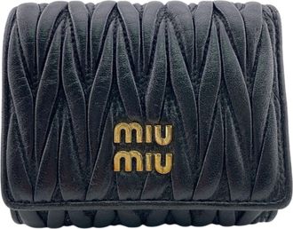 Miu Miu Black Leather Wallet (Tri-Fold) (Pre-Owned)