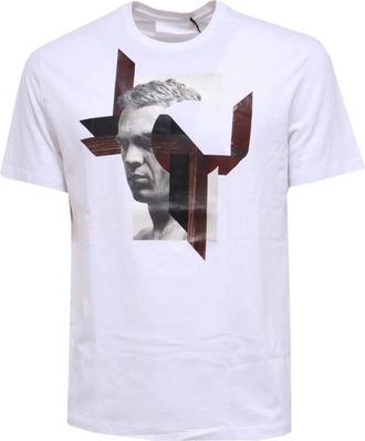 Neil Barrett Multicolor Loose Fit Wit T-shirt - Heren - T-shirts - Wit - S - Tops