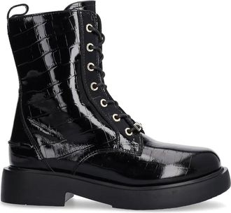 Love Moschino Laarzen met krokodilleneffect - Zwart