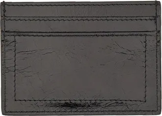 Moschino Gold-Plaque Leather Card Case - Black
