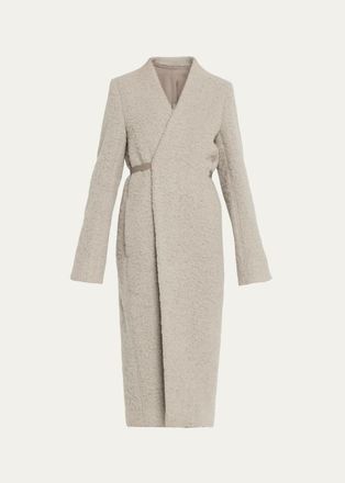Rick Owens Soft Alpaca-Blend Cyclops Long Wrap Coat