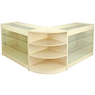 MonsterShop Pulsar Maple Shop Counter & Retail Display Set in Beige