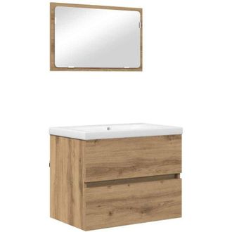 vidaXL Juego De Muebles De Ba&ntilde;o 3 Pcs Roble Artisan 60 X 38.5 X 45 Cm Vidaxl