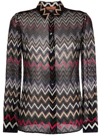Missoni Blouse met zigzag patroon - Zwart