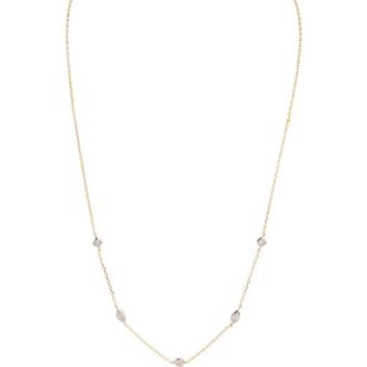 Argento Vivo Two-Tone Cubic Zirconia Station Necklace in Gold/Silver at Nordstrom
