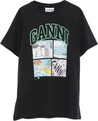 Ganni T-Shirt aus Bio-Baumwolle