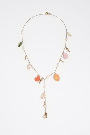 Bimba & Lola Aged Necklace With Ceramic Shells in Pearl at Nordstrom