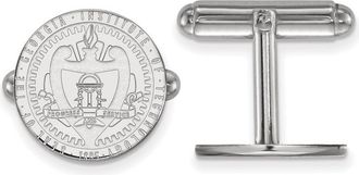 Diamond2Deal Sterling Silver Rhodium-plated Georgia Institute of Technology Crest Cuff Links