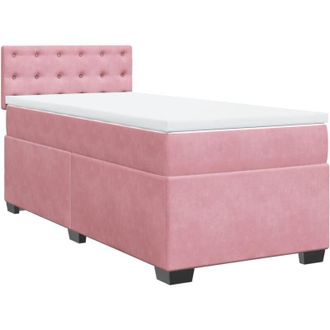 vidaXL Vidaxl - Cama Box Spring Con Colch&oacute;n Terciopelo Rosa 100x200 Cm