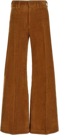 Polo Ralph Lauren Beaton Flared Pants - Dames - Wijde Broeken - Bruin - L - Katoen - Broeken