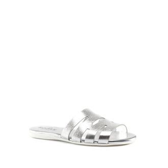 Hogan Womens Valencia Ciabatta Sandals In Silver