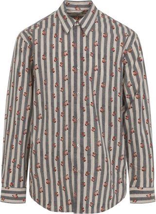 Dries Van Noten Overhemden, Heren, Beige, L, Katoen, Caper Shirt