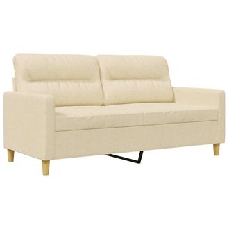 vidaXL Sof&aacute; De 2 Plazas De Tela Color Crema 140 Cm Vidaxl
