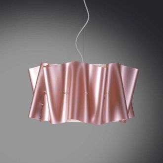 Linea Zero L&aacute;mpara De Suspensi&oacute;n Cinco Luces Folio Pantalla Polilux Rosa Di&aacute;metro 60x H32 Cm