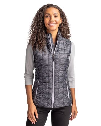 Cutter & Buck Rainier PrimaLoft Womens Eco Insulated Full Zip Printed Puffer Vest