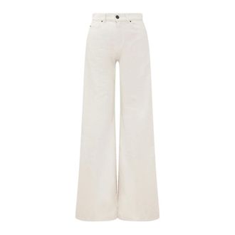 Indacum Industrie Wide Jeans, female, Beige, Size: W31 Long High Waist Trousers